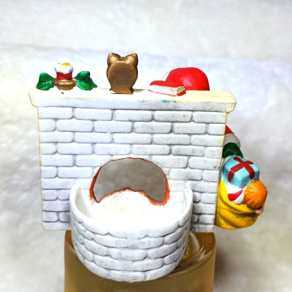 Vintage Porcelain Fireplace with Santa Candle Holder - Picture 2 of 7